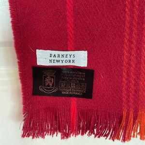 Barneys New York Vibrant Red and Orange Scarf